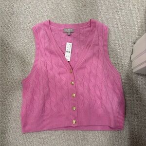 J. Crew Pink Cashmere Sweater Vest